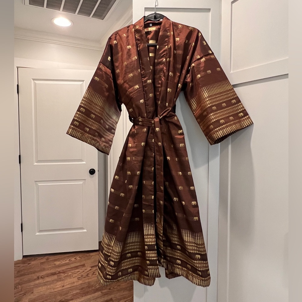 Elegant embroidered Thai robe